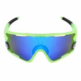 Marque Lunettes Velo Adulte Newton Nagas Monture Jaune Fluo 2 Verres Interchangeables Solaire Bleu Et Eclairant Orange – Image 2