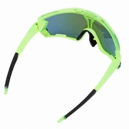 Marque Lunettes Velo Adulte Newton Nagas Monture Jaune Fluo 2 Verres Interchangeables Solaire Bleu Et Eclairant Orange – Image 3