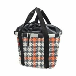 Marque Panier à Vélo Avant En Toile - Rouge Et Blanc