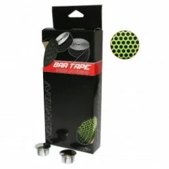 Marque Ruban De Guidon Newton Silicone Jaune Fluo-Noir Avec Bouchons