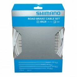 Marque Transmission Frein Route Shimano Blanc-Cable Teflon (Kit Transmission 2Cables-2 Gaines)